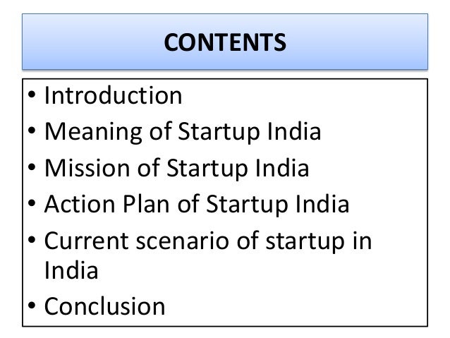 Startup India Action Plan Pdf